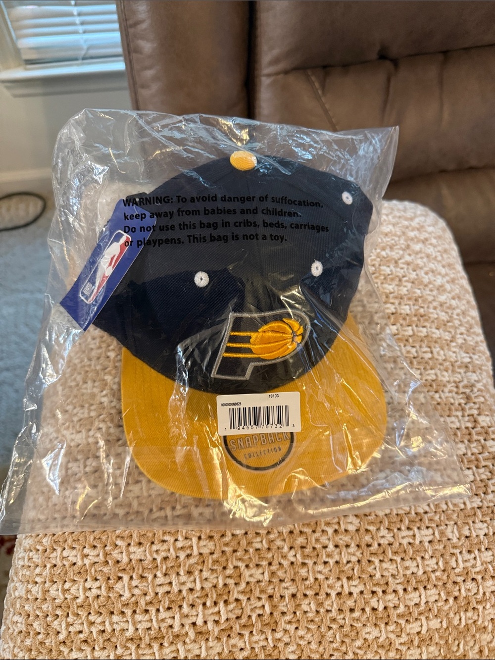 NBA Indiana Pacers Navy and Yellow Team Logo Snapback Hat